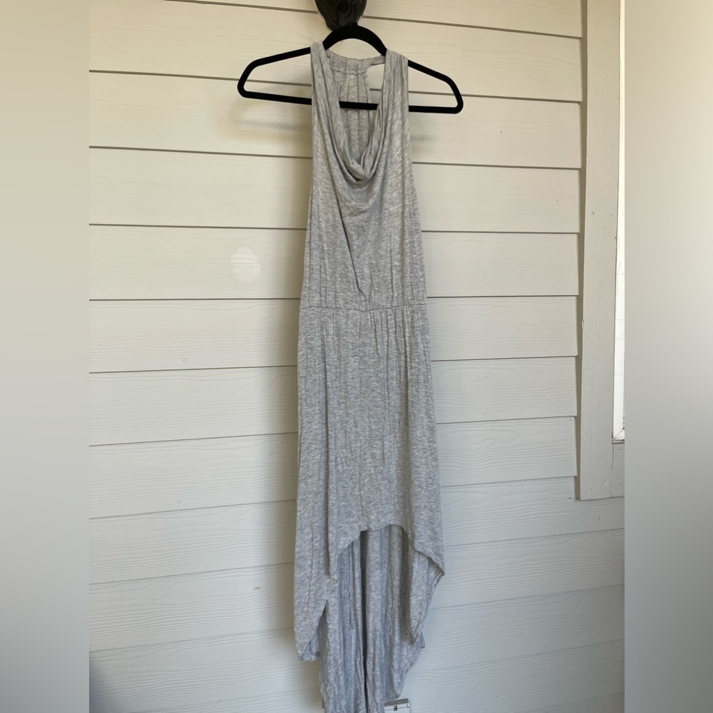 Gray High-Low Halter Dress